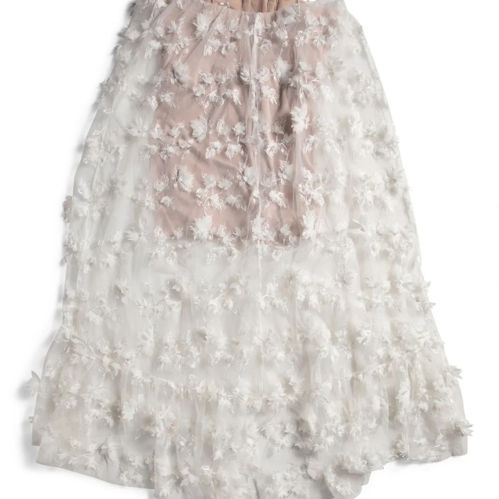 NWT Helsi Anthropologie Size XS Athena White Floral Strapless Midi Dress - Picture 9 of 11